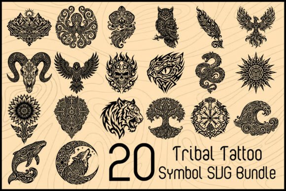 Download Tribal Tattoo Symbol SVG Bundle - Symbol Collection