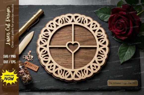 Download Heart Mandala Frame Laser Cut Svg - Frame Collection