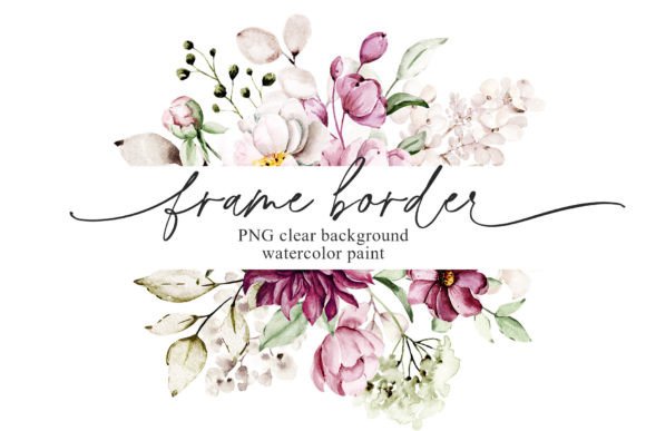 Download Watercolor Flower Frame Border, Peonies. - Frame Collection