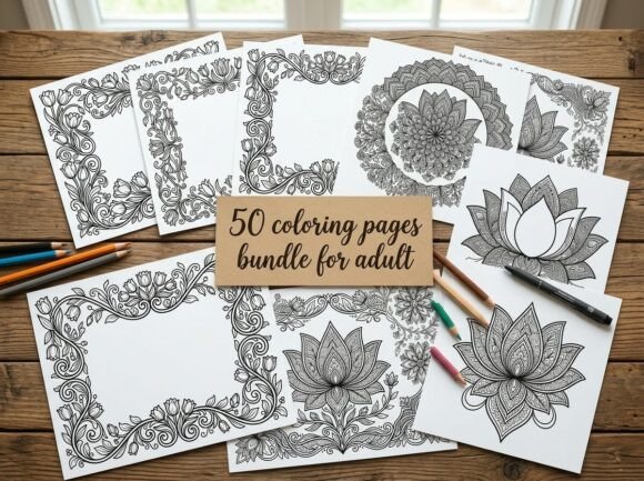 Download Beautiful Floral Mandala Frame Coloring - Frame Collection